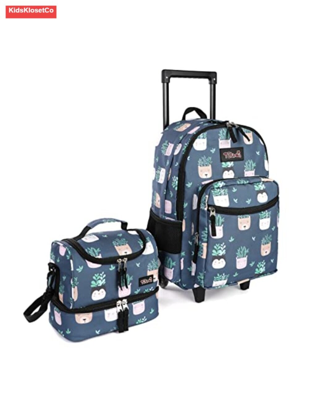 Rolling Backpack with Lunch Bag Wheeled Kids School Travel